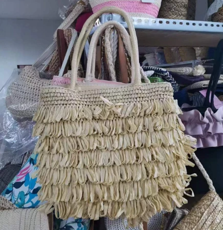 Tassels Tassels Beidge Bead соломенная сумка