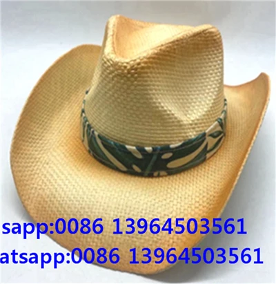 Мужская соломенная шляпа Fisher Man Western Ribbon Cowboy