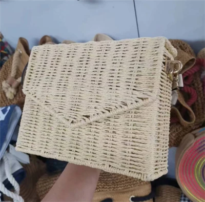 Женская пляжная сумка из натурального ротанга