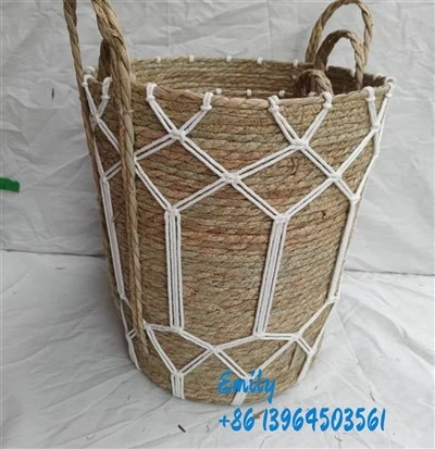 Круглая плетеная корзины для хранения